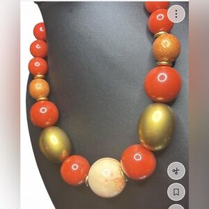 Les Bernard Gold Beaded Necklace